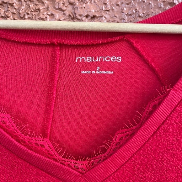 Maurices Womens Sweater Sweatshirt Dress Red Long Sleeve Knit Comfy Casual XXL - Picture 5 of 5